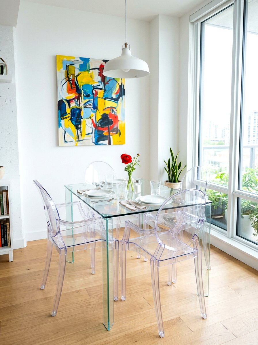 Transparent Acrylic Furniture - 30 tiny apartment decor ideas