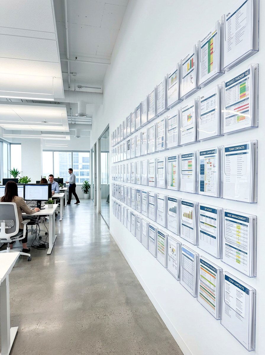 Transparent Wall Document Holder - 30 paper file wall ideas