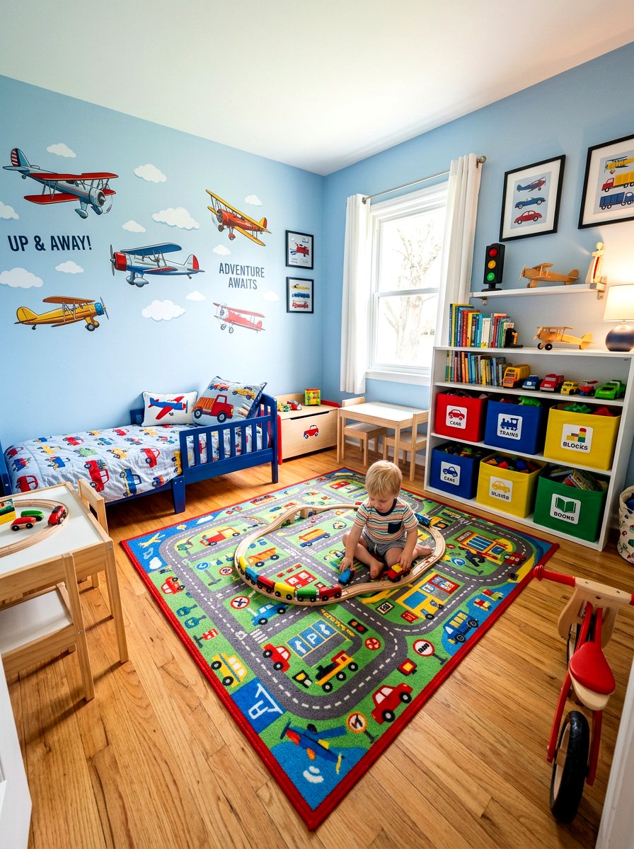 Transportation Toddler Bedroom - 30 toddler room ideas
