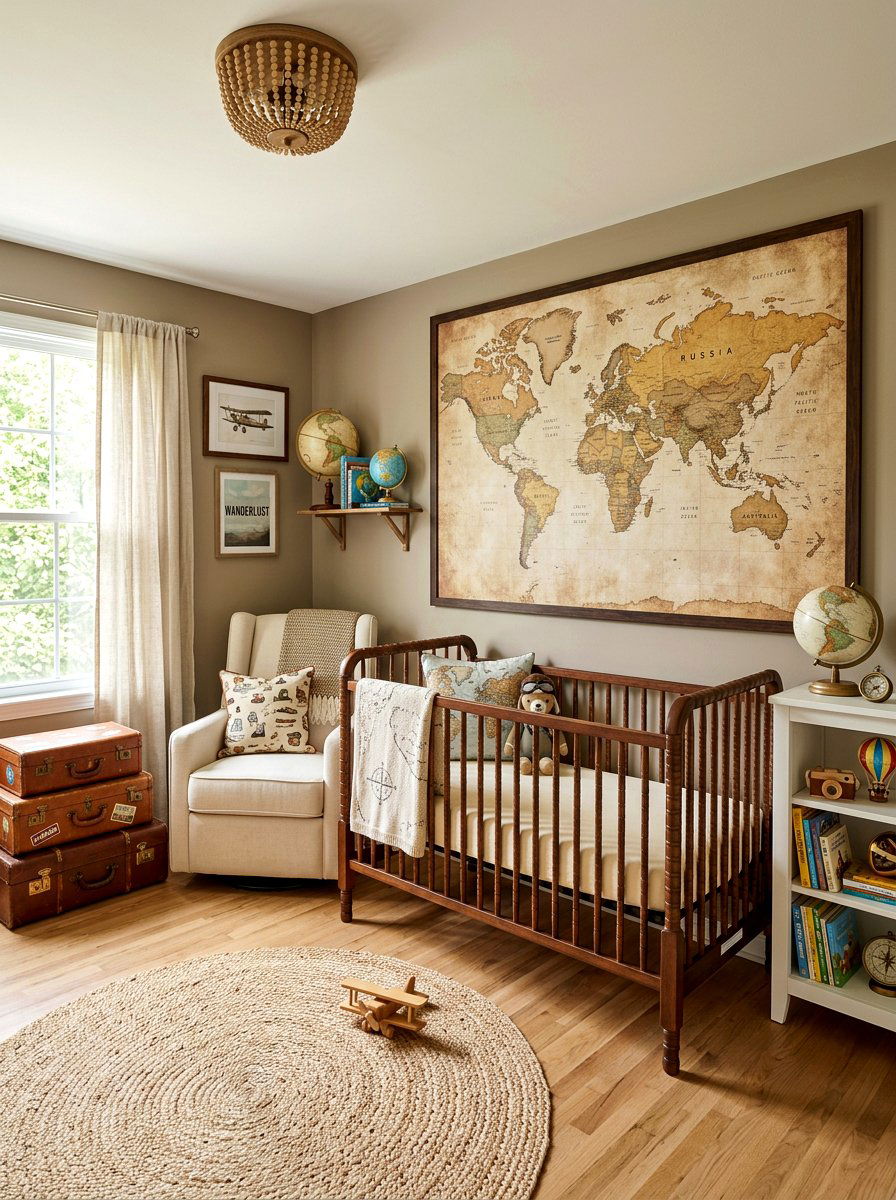 Travel Theme Nursery - 30 gender neutral baby room ideas