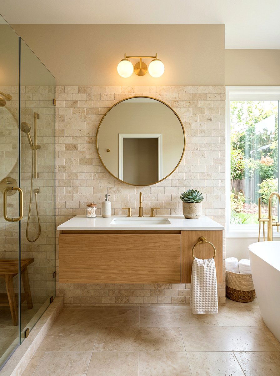 Travertine Backsplash Bathroom - 30 travertine bathroom ideas