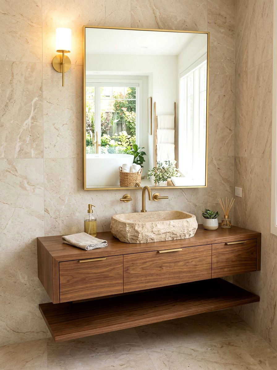 Travertine Bathroom Sink - 30 travertine decor ideas