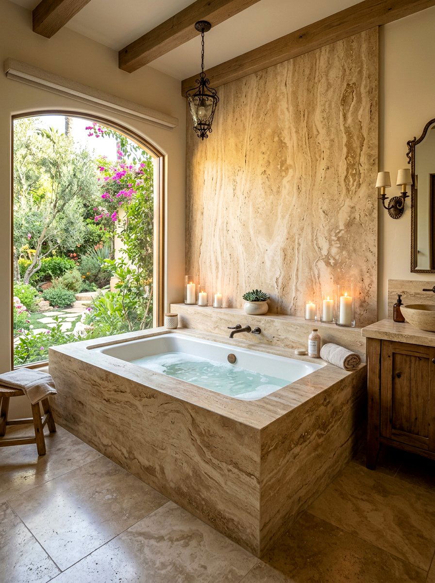 Travertine Bathtub Surround - 30 travertine bathroom ideas