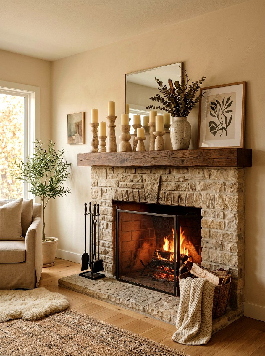 Travertine Candle Holder - 30 travertine decor ideas