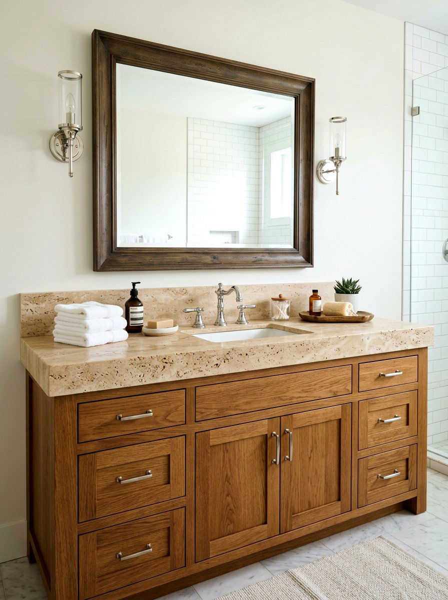 Travertine Countertop Bathroom - 30 travertine bathroom ideas