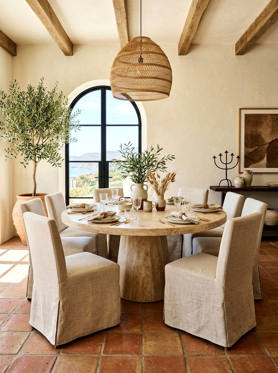 Travertine Dining Room Table - 30 quiet luxury dining room ideas