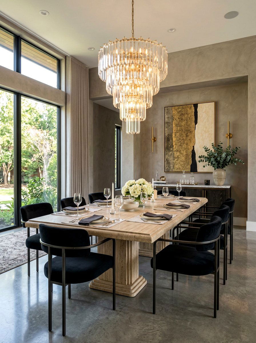 Travertine Dining Table - 30 travertine decor ideas