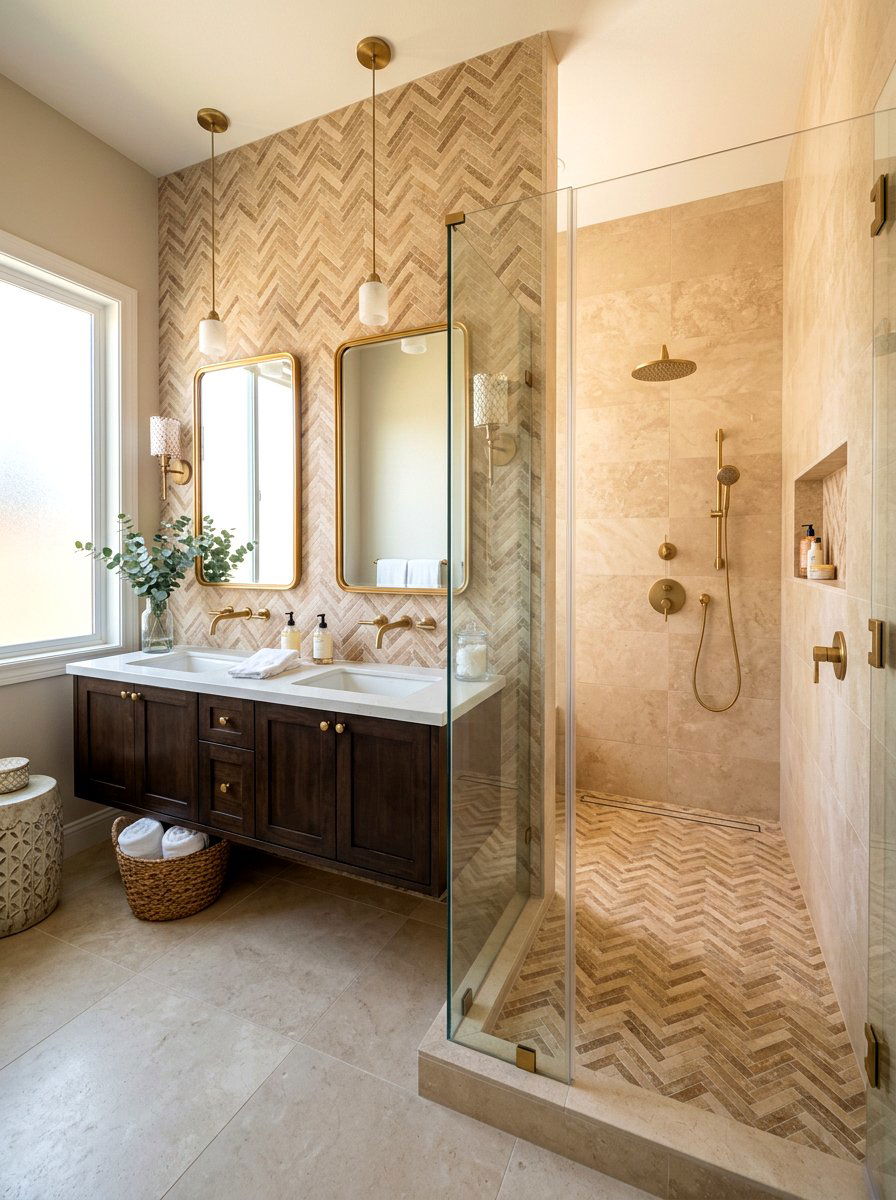 Travertine Mosaic Tile - 30 travertine bathroom ideas