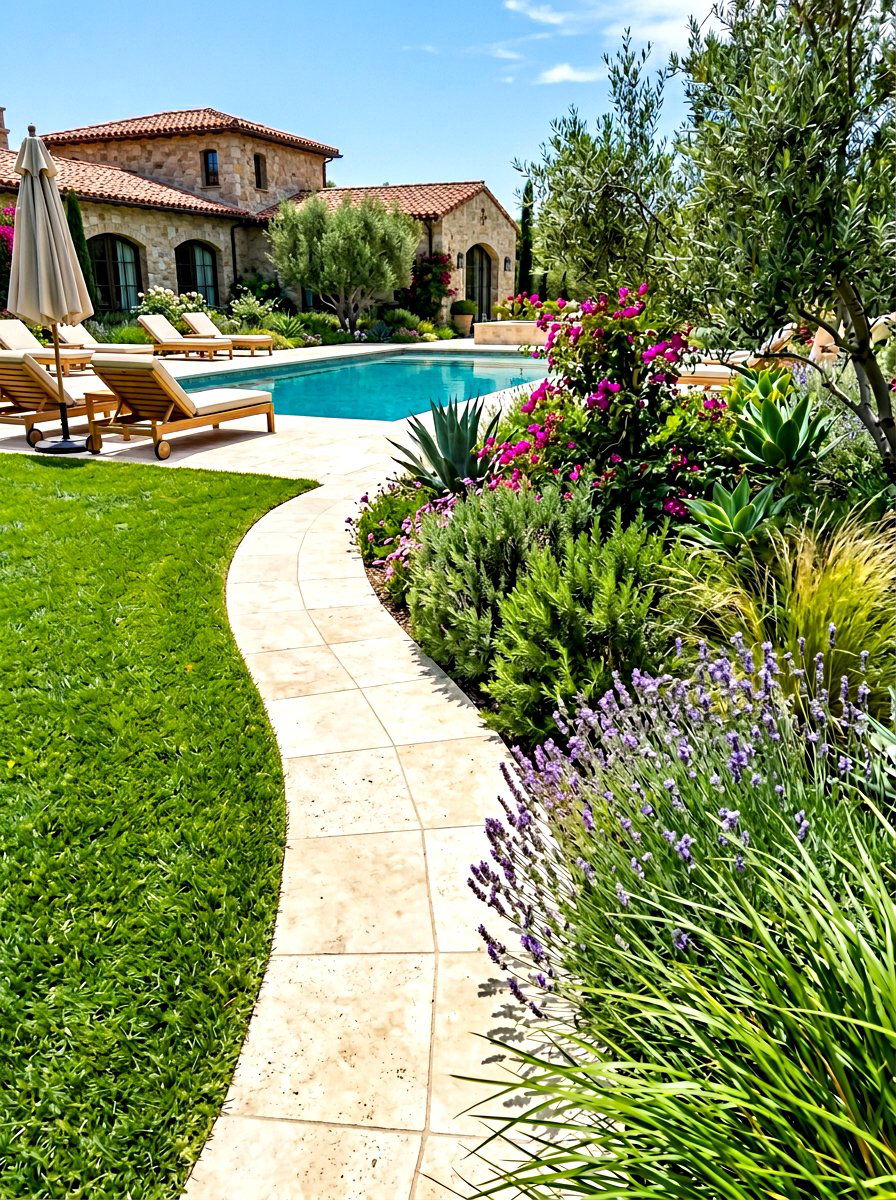 Travertine Mow Strip - 30 mow strip ideas