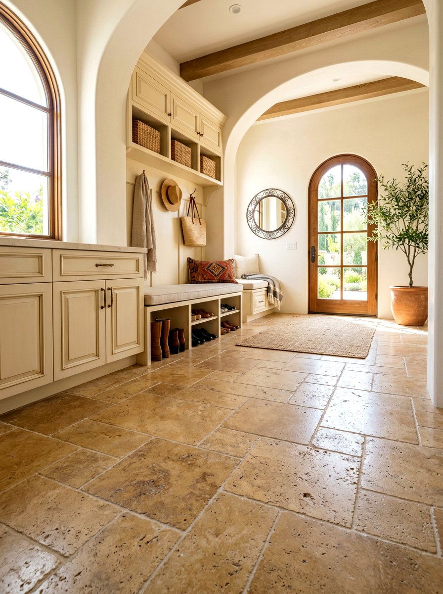 Travertine Mudroom Floor - 30 mudroom tile floor ideas