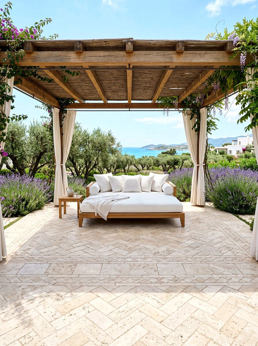 Travertine Paver Gazebo Floor - 30 gazebo floor ideas