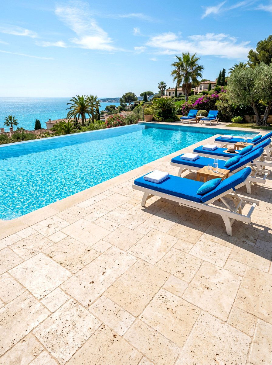 Travertine Pool Deck - 30 decorative stone ideas