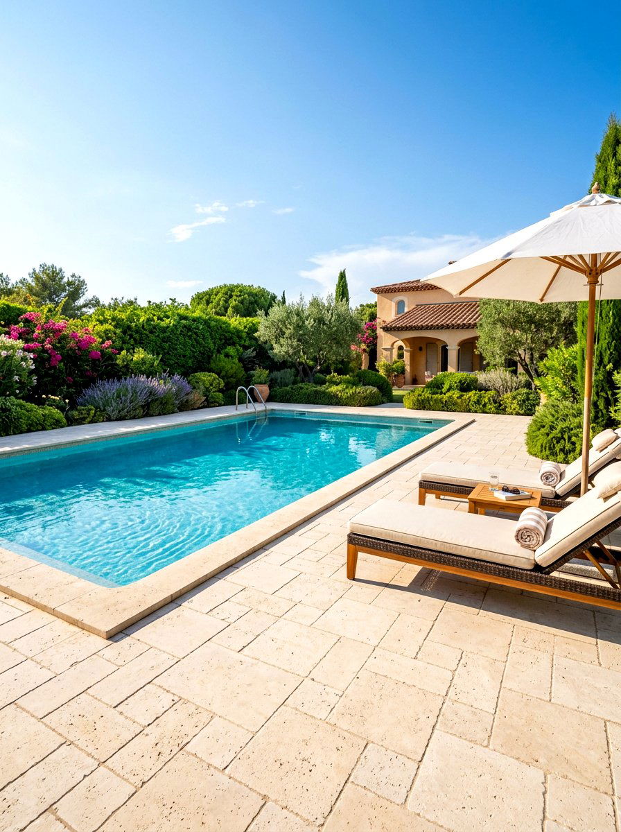 Travertine Pool Decking - 30 pool patio ideas