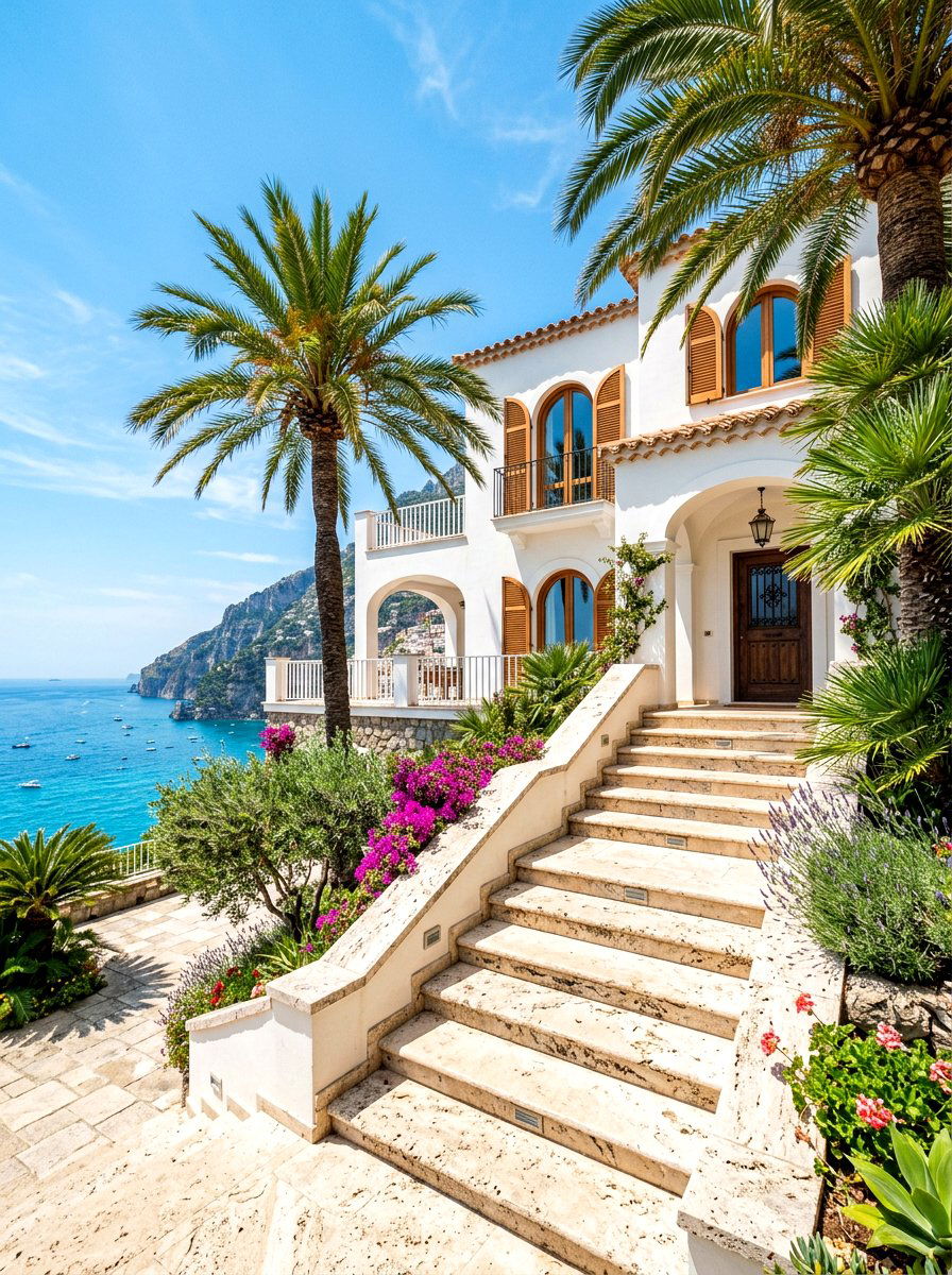 Travertine Porch Finish - 30 front steps makeover ideas
