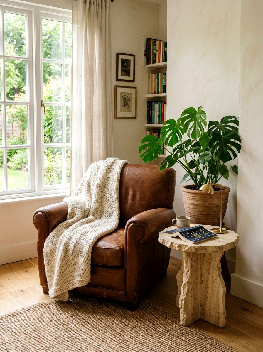 Travertine Side Table - 30 travertine decor ideas