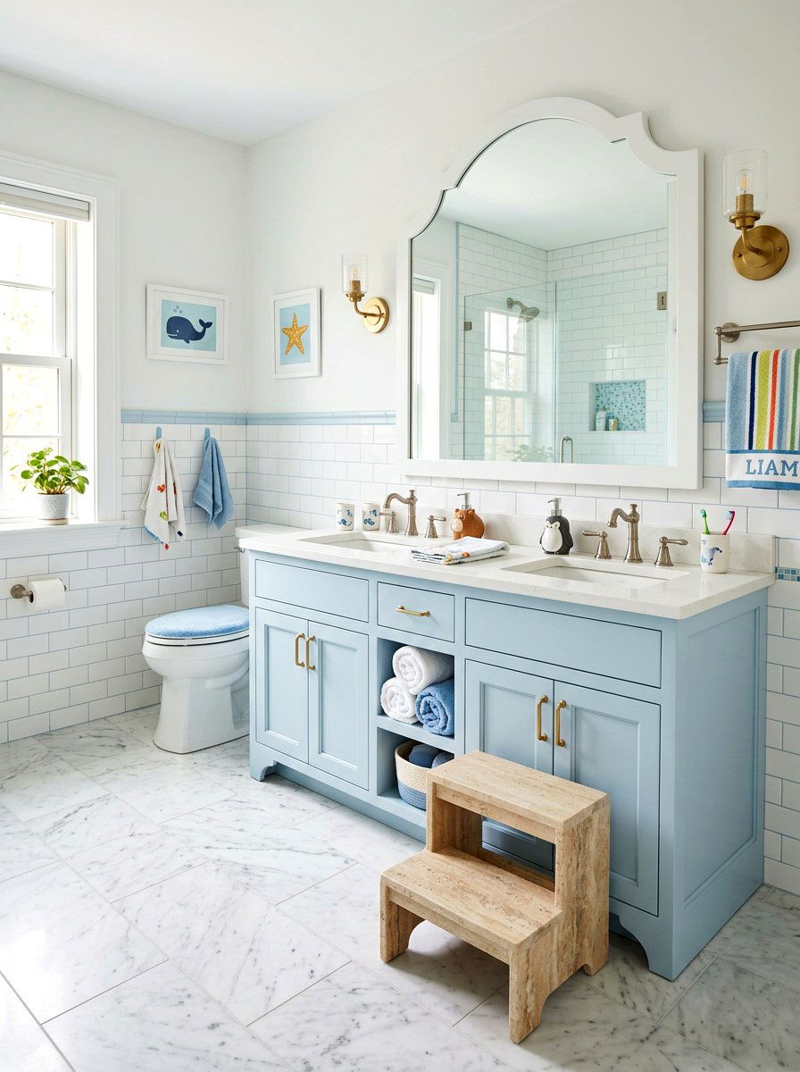 Travertine Step Stool - 30 travertine decor ideas