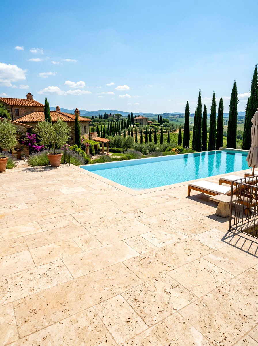 Travertine Stone Flooring - 30 Tuscan patio ideas