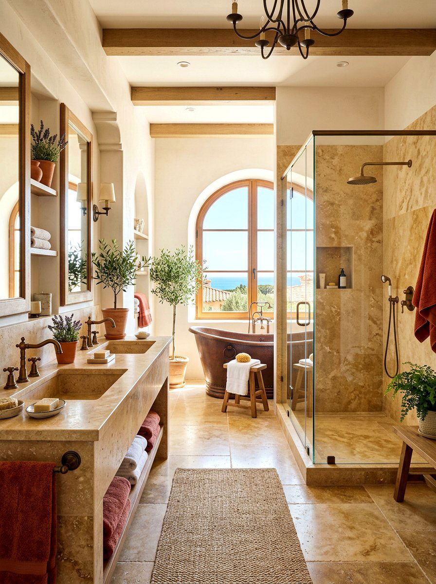Travertine master bathroom - 30 stone inspired bathroom ideas
