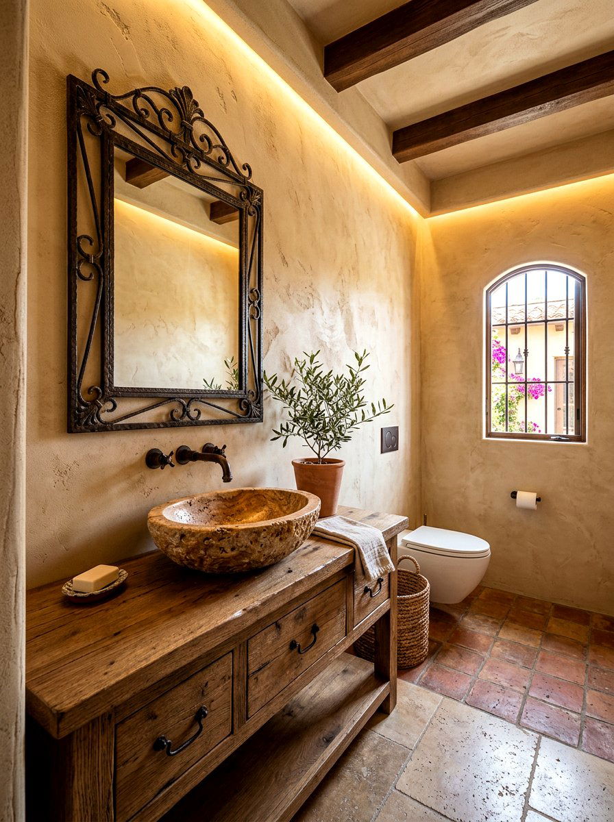 Travertine vessel sink - 30 statement stone sink ideas