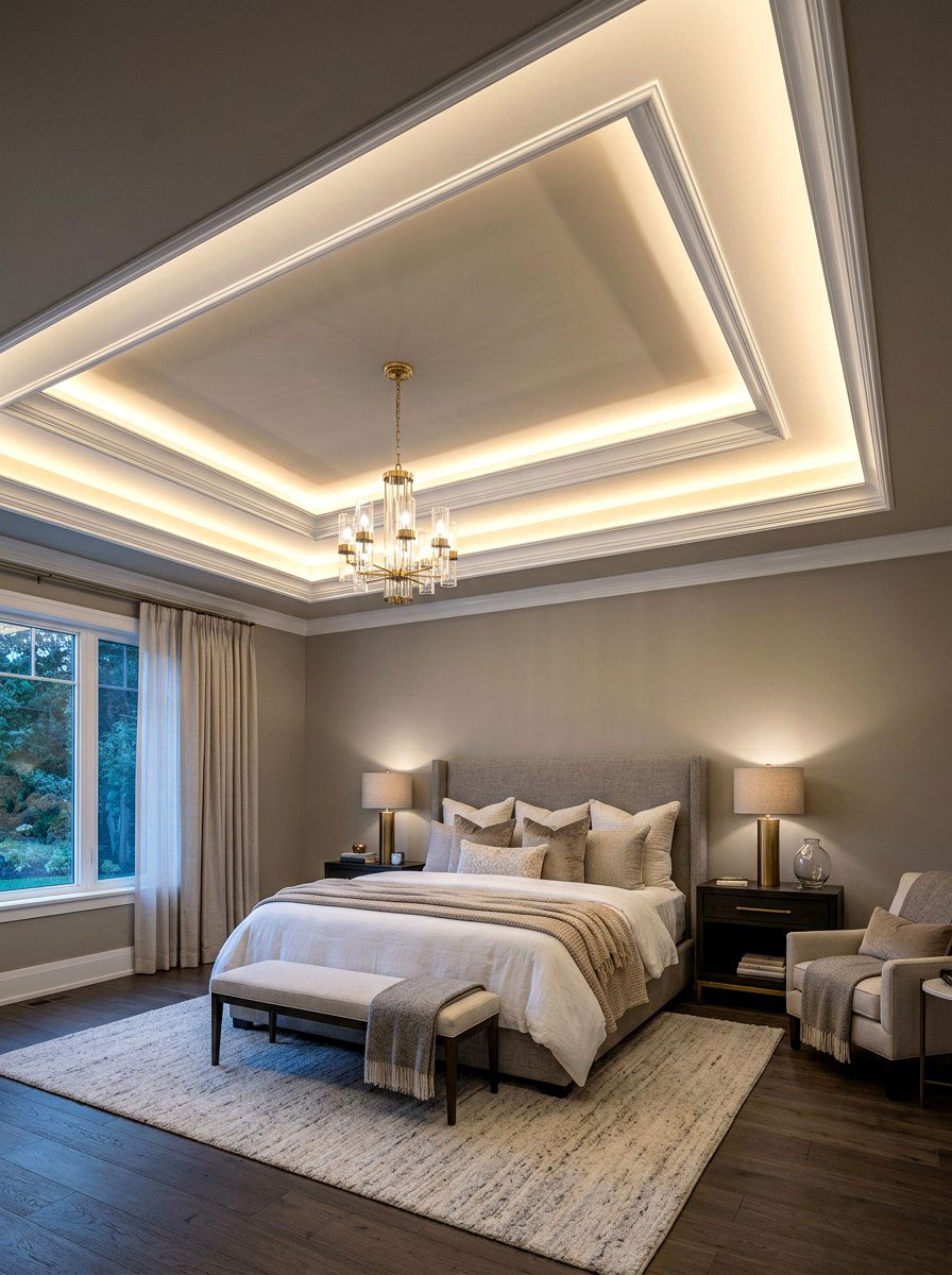 Tray Ceiling Lighting - 30 decorative molding ideas