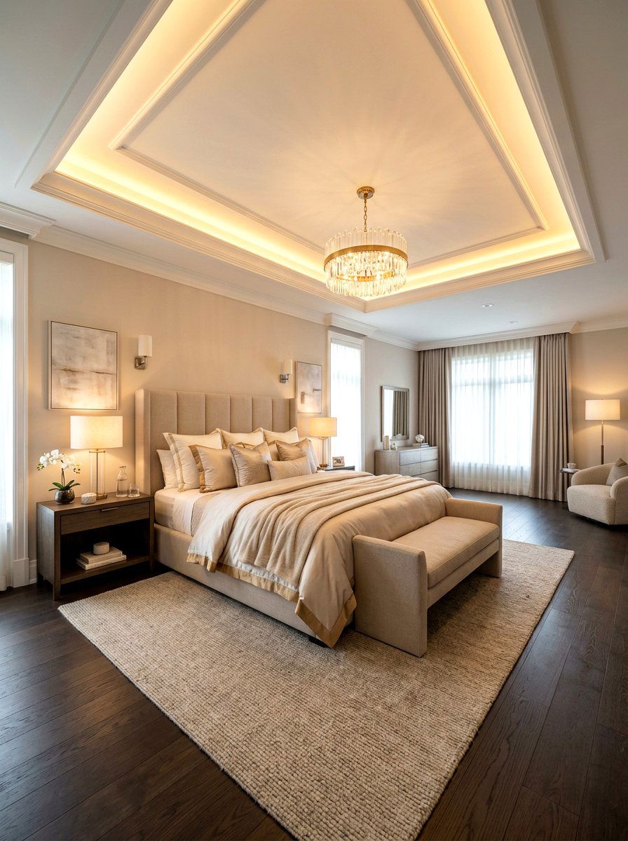 Tray Ceiling Lighting - 30 bedroom ceiling ideas