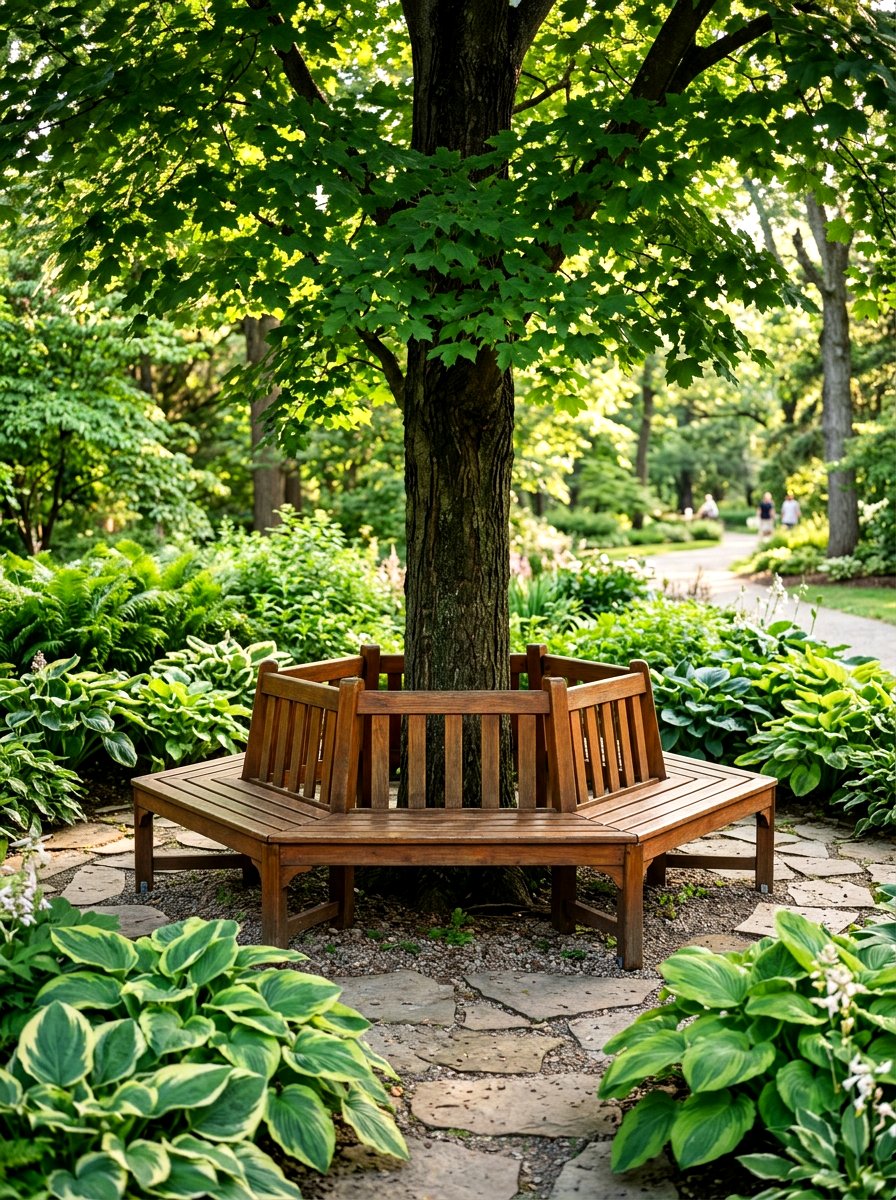 Tree Bench - 30 family backyard seating ideas