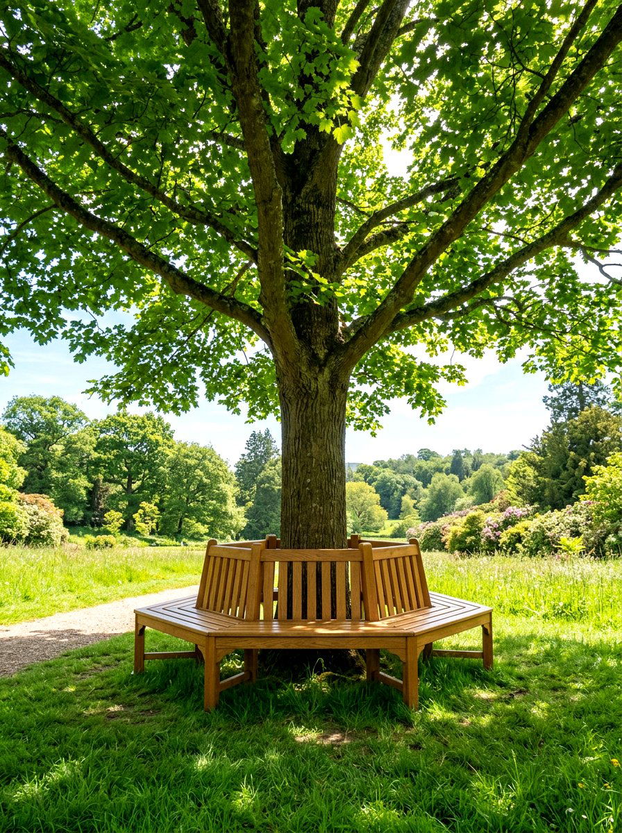 Tree Bench Surround - 30 budget backyard ideas