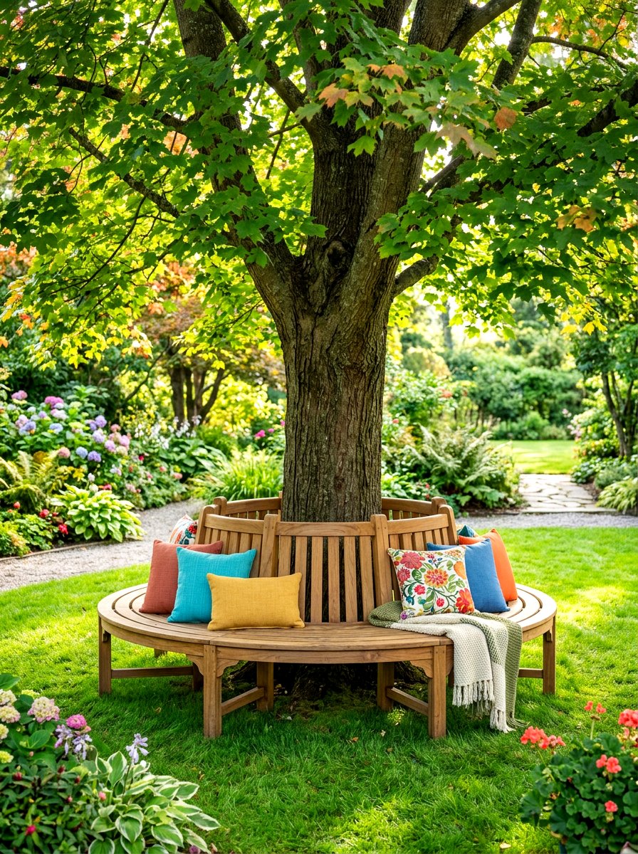 Tree Bench - 30 backyard reading nook ideas