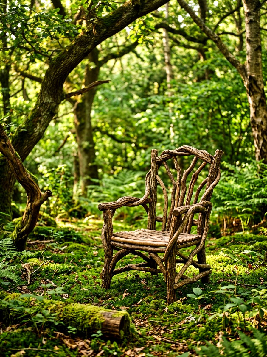 Tree Branch Chair - 30 rustic backyard seating ideas