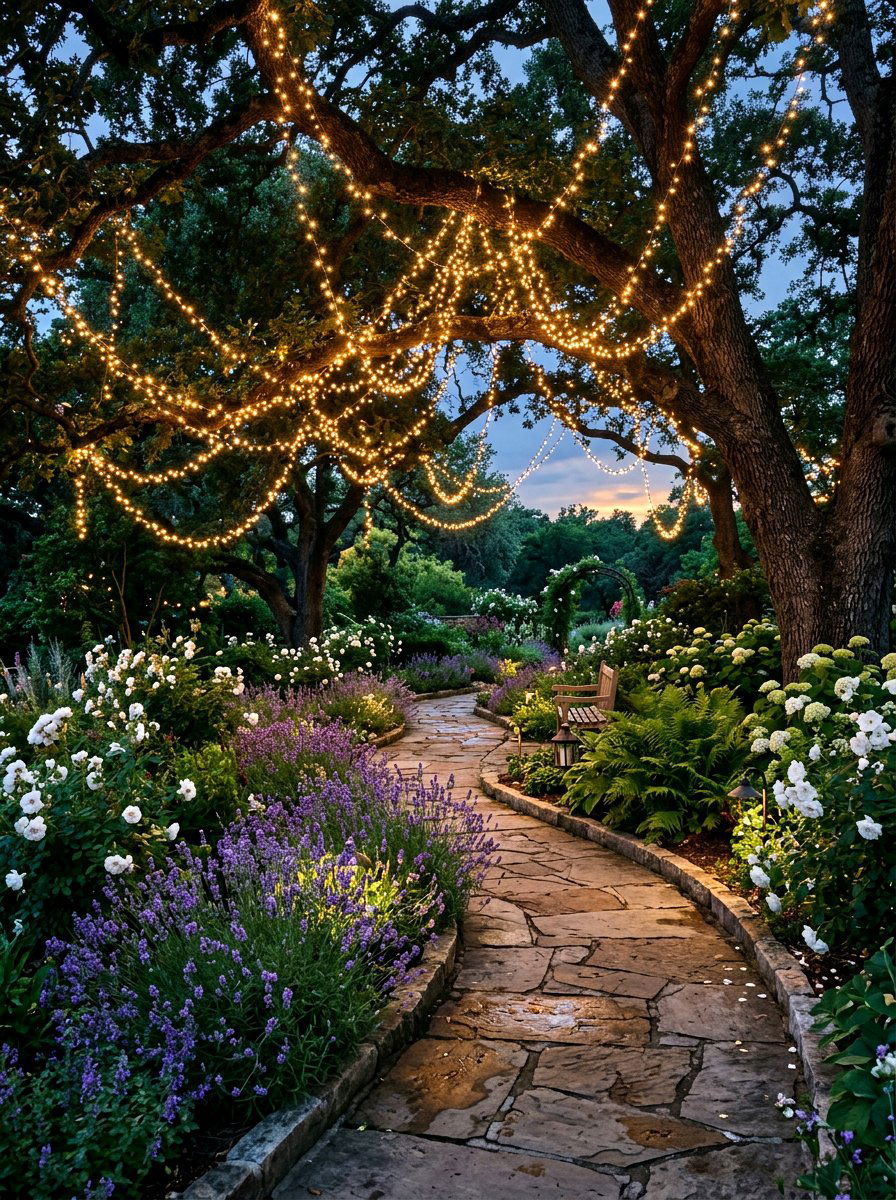 Tree Branch Garden Lighting - 30 fairy light canopy ideas