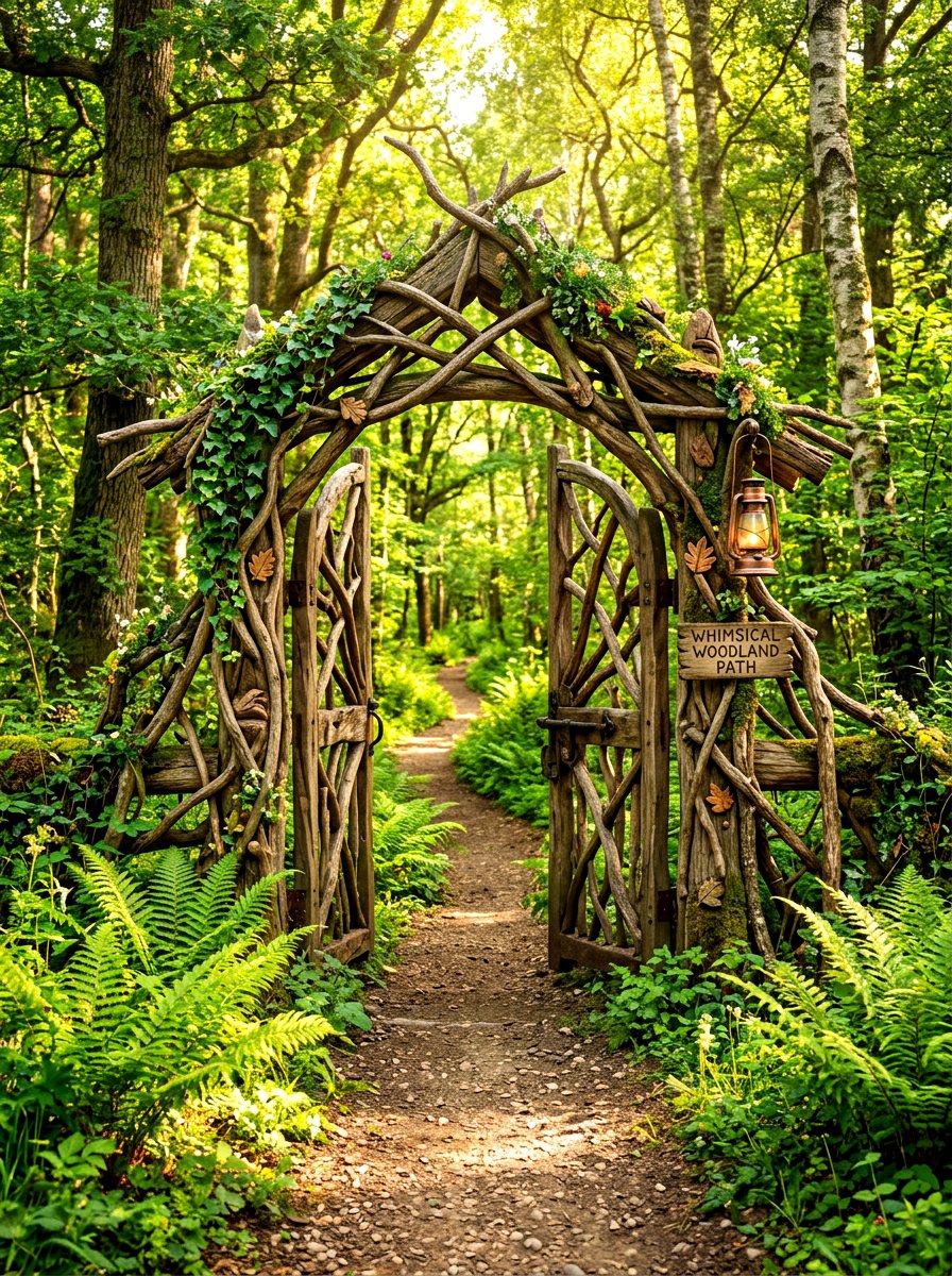 Tree Branch Gate - 30 garden gate ideas