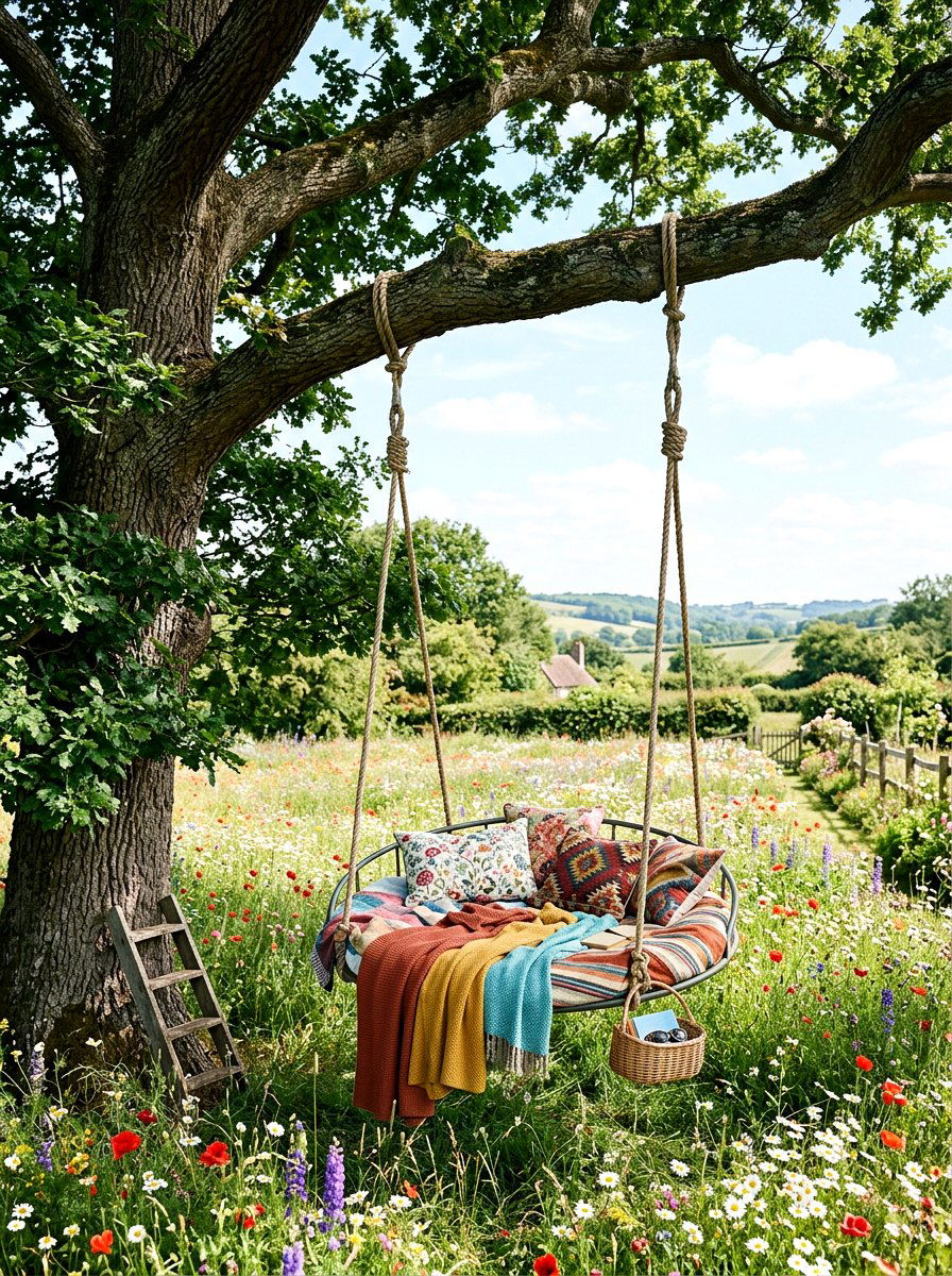 Tree Hanging Daybed - 30 hanging daybed ideas