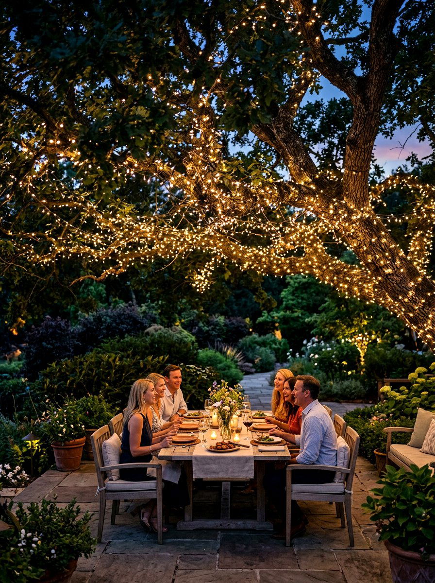 Tree Hanging Lanterns - 30 al fresco dining ideas