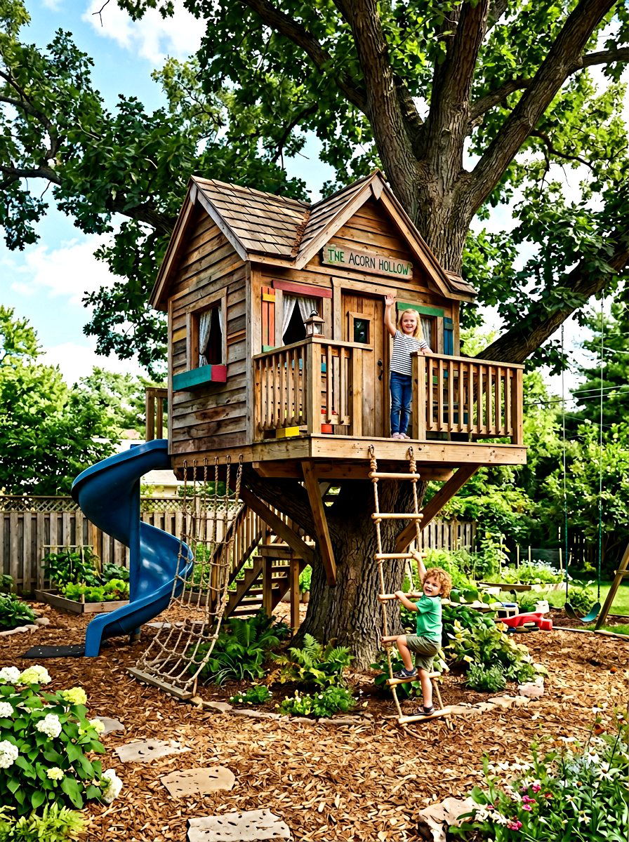 Tree House Play - 30 backyard zoning ideas