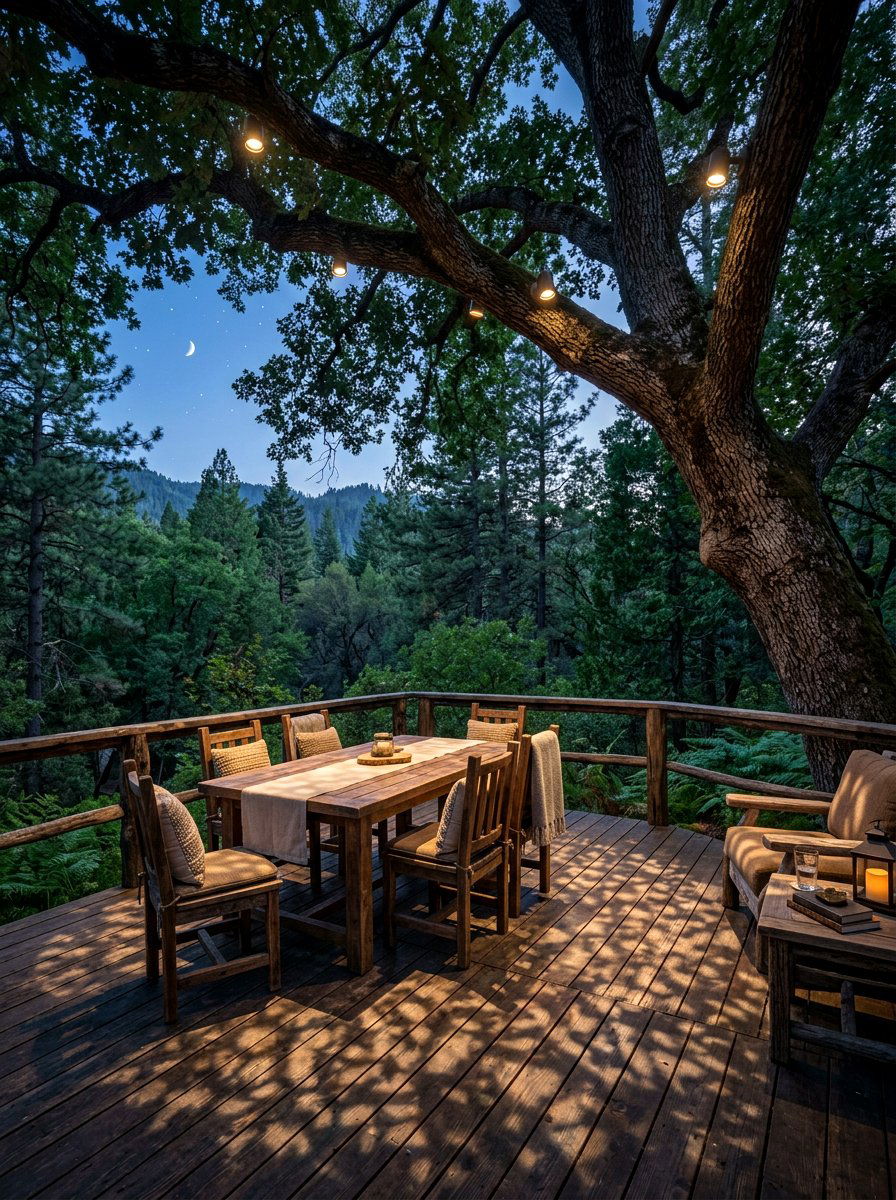 Tree Mounted Downlighting - 30 deck lighting ideas