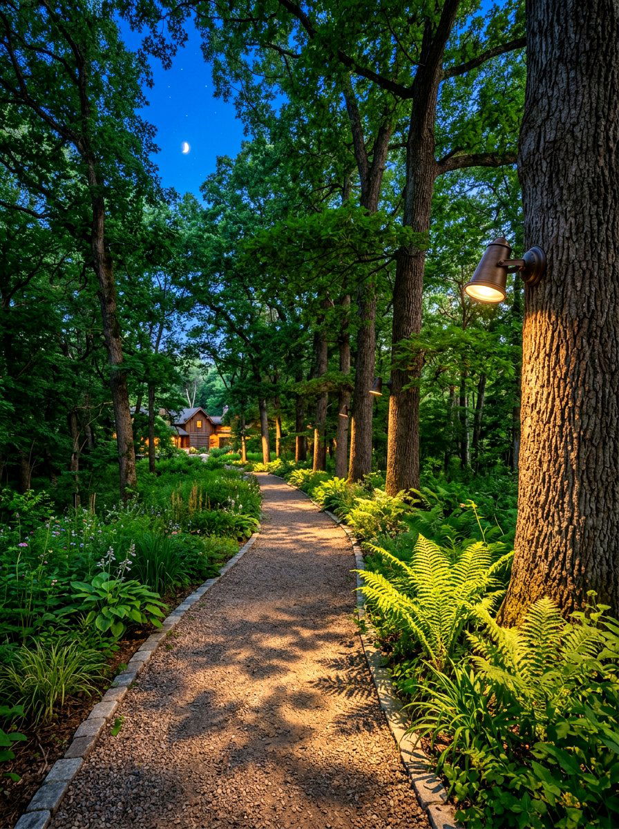Tree Mounted Moonlighting - 30 pathway lighting ideas