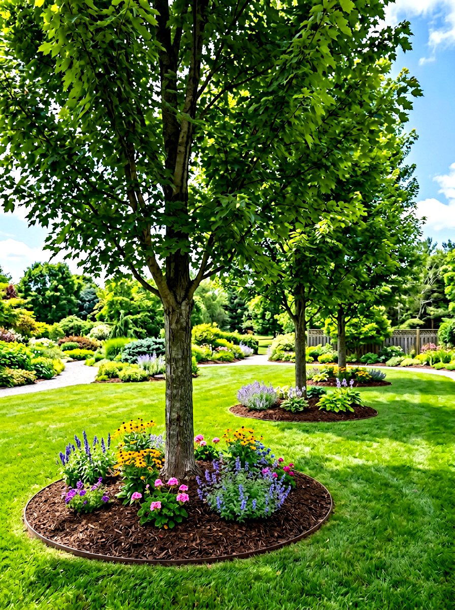 Tree Ring Mulch - 30 mulch landscaping ideas