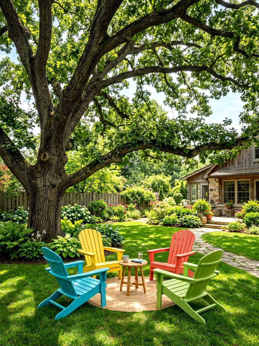 Tree Shade Seating - 30 outdoor furniture arrangement ideas