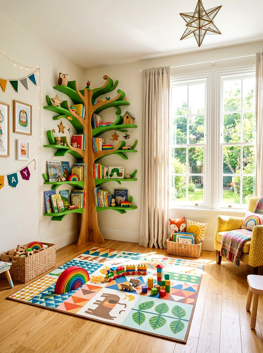 Tree Shaped Corner Bookshelf - 30 corner bookshelf ideas