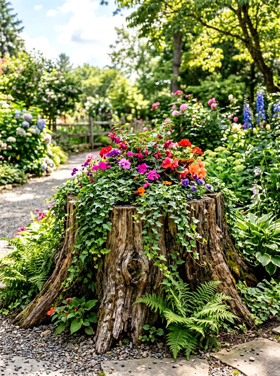 Tree Stump - 30 woodland garden ideas