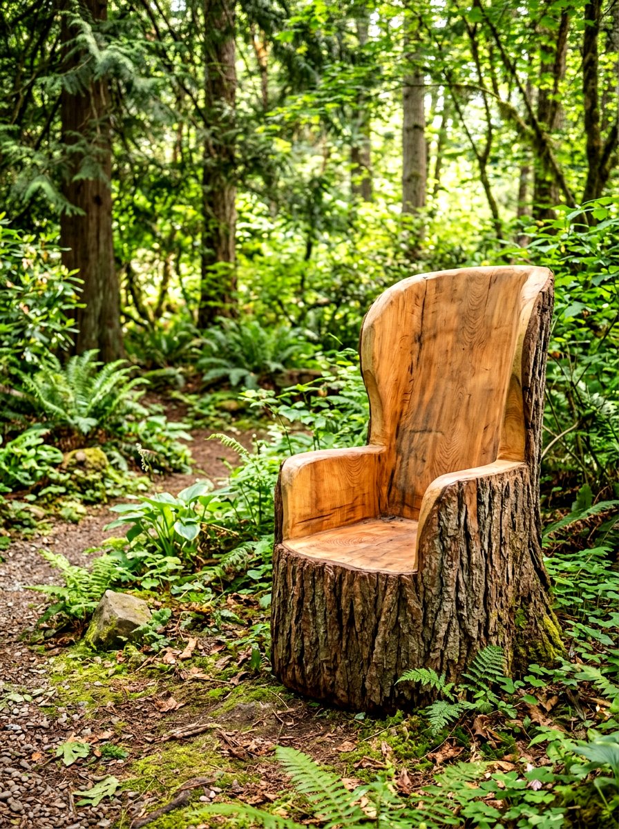 Tree Stump Chair - 30 secret garden seating ideas