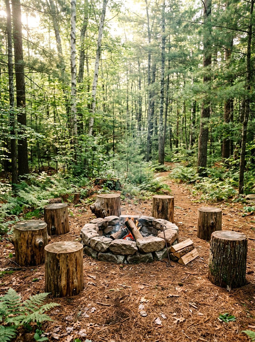 Tree Stump Fire Pit - 30 rustic fire pit ideas