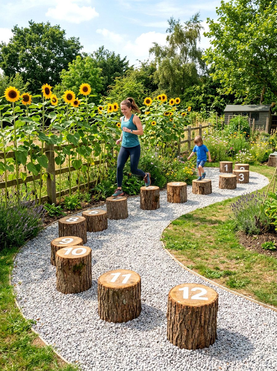Tree Stump Jump - 30 backyard obstacle course ideas