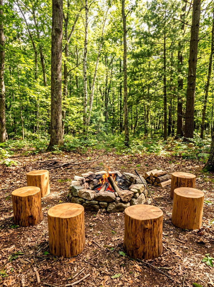 Tree Stump Seating For Backyard Fire - 30 fire pit seating ideas