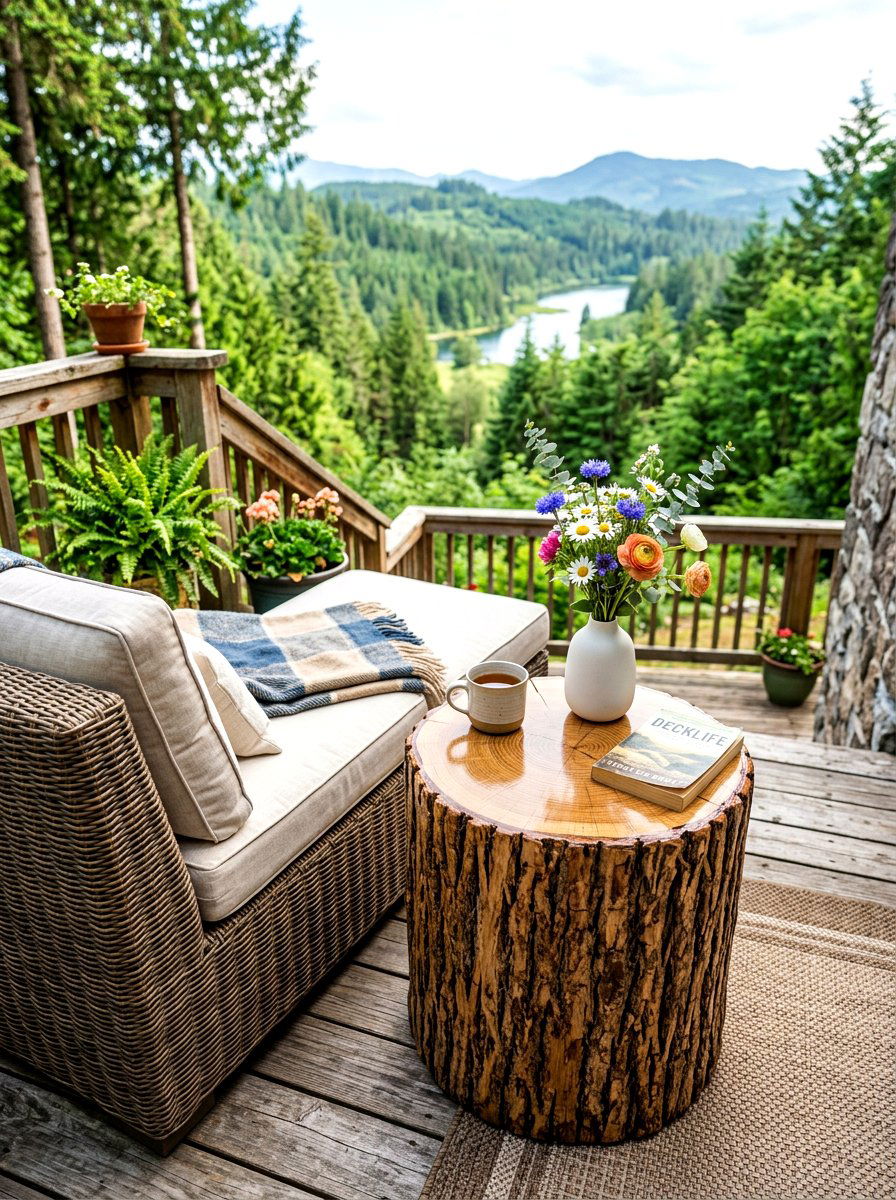 Tree Stump Side Table - 30 budget outdoor furniture ideas