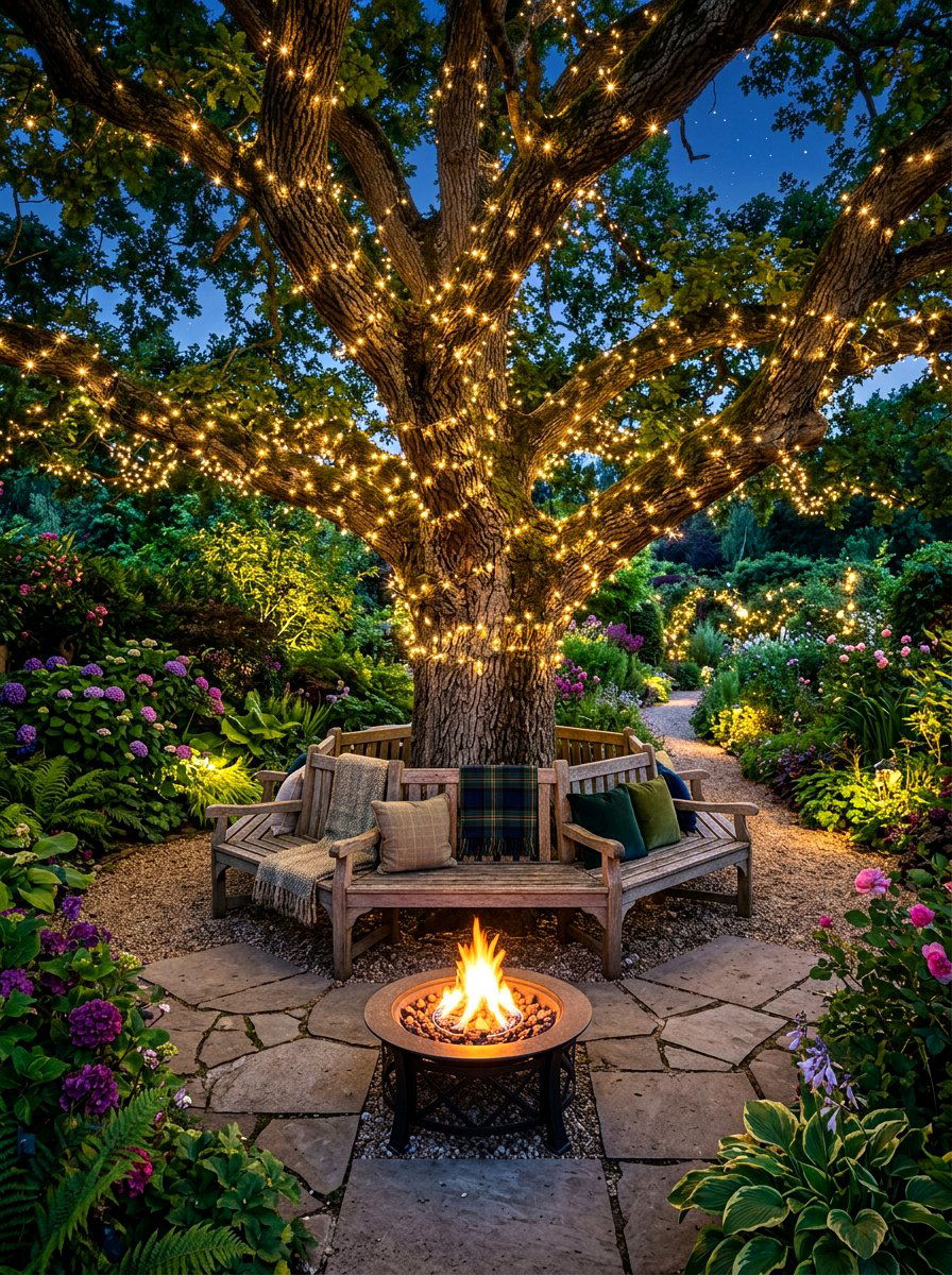 Tree Surround Bench - 30 fire pit bench ideas