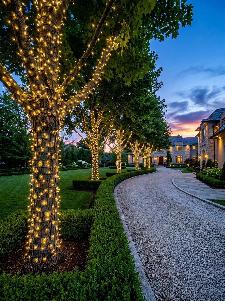 Tree Trunk Wrap - 30 tree lighting ideas