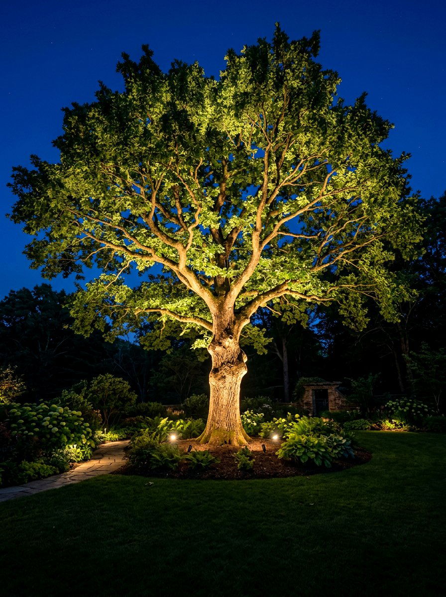 Tree Uplighting - 30 front yard lighting ideas