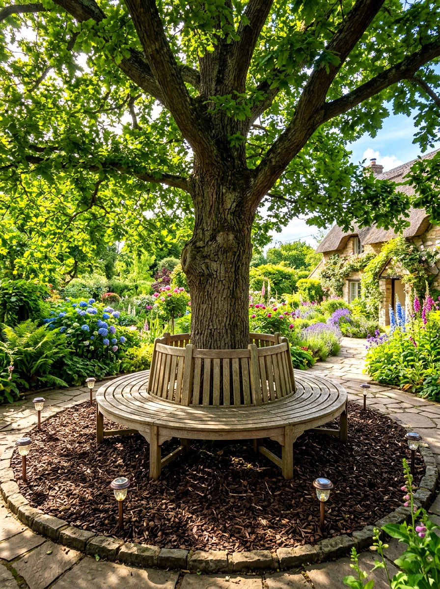 Tree Wrap Bench - 30 front yard bench ideas