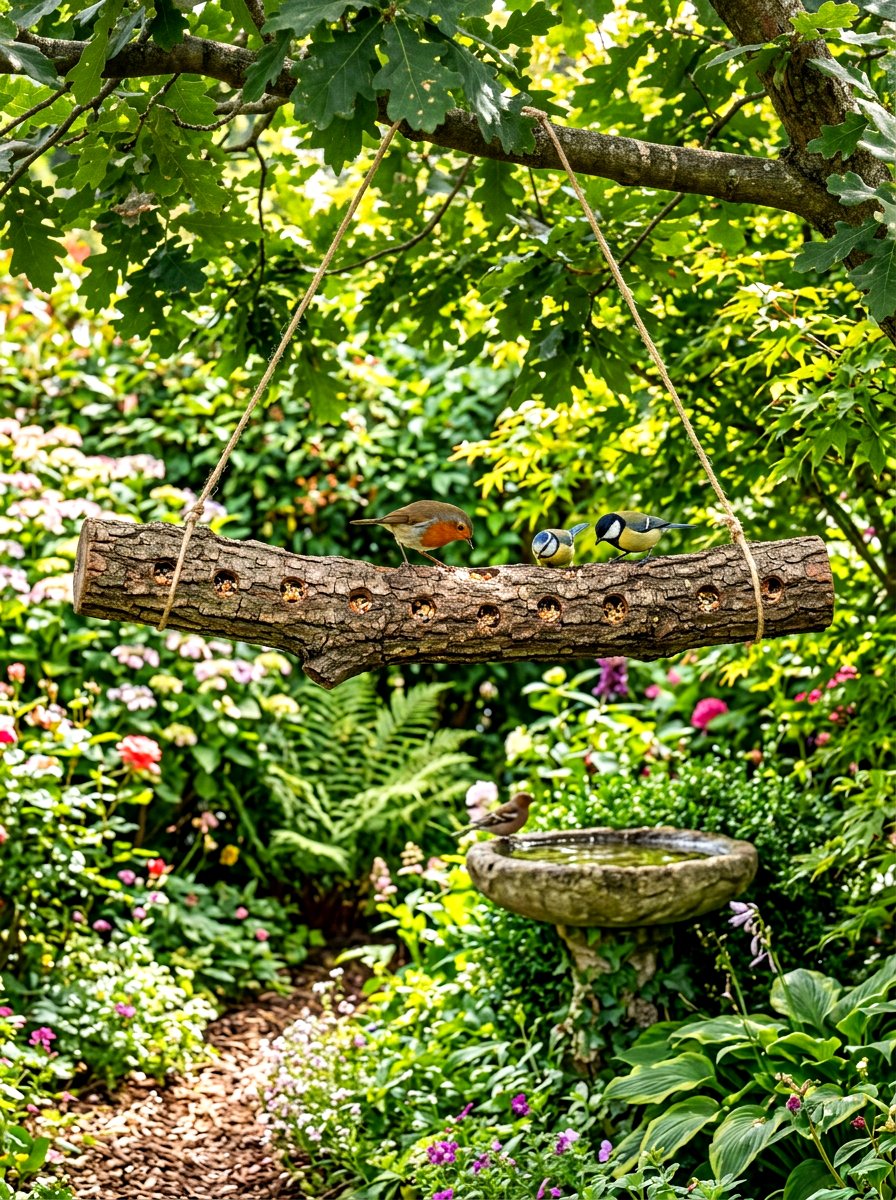 Tree branch bird feeder - 30 bird feeder garden ideas